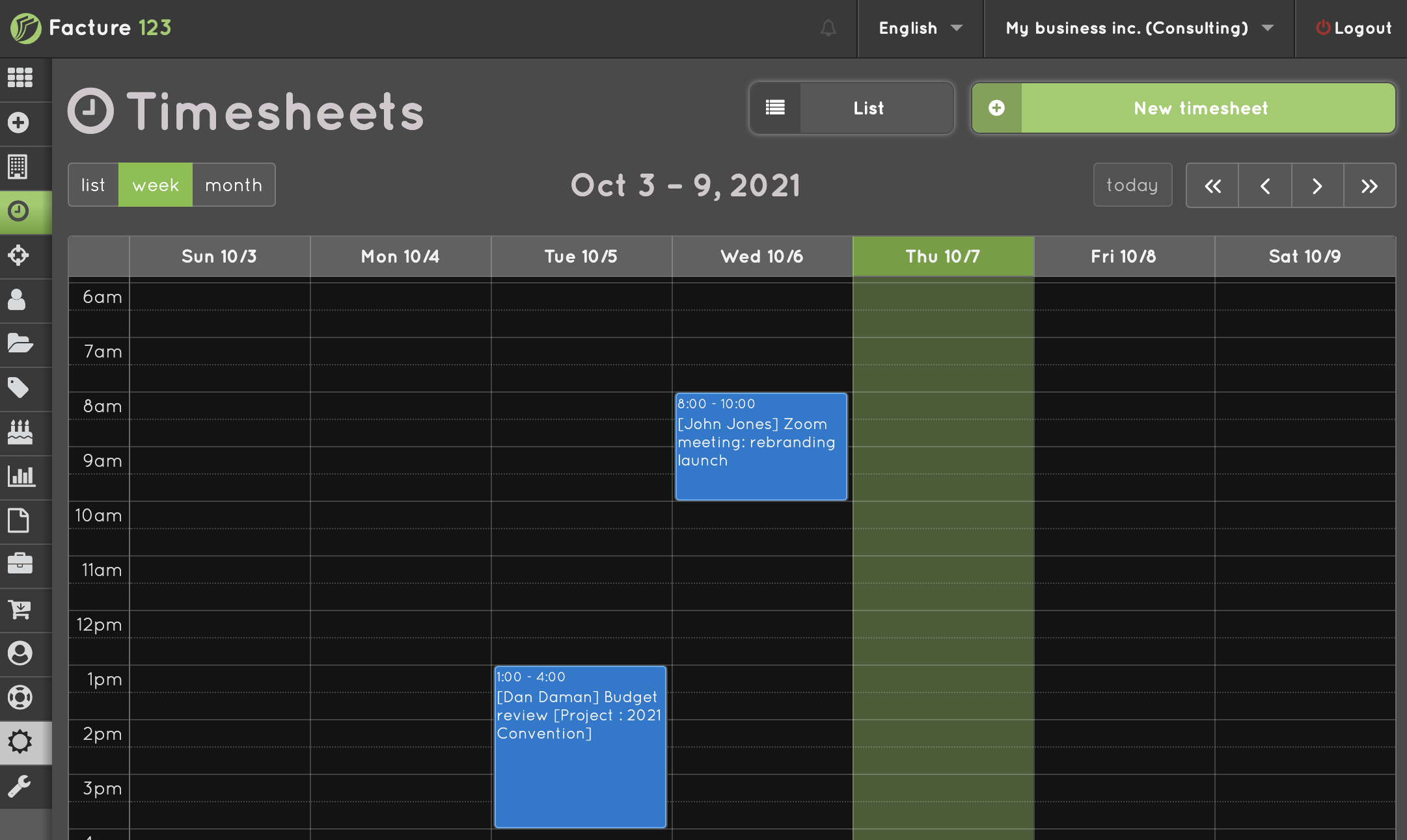 Blog Timesheet Calendar Facture 123
